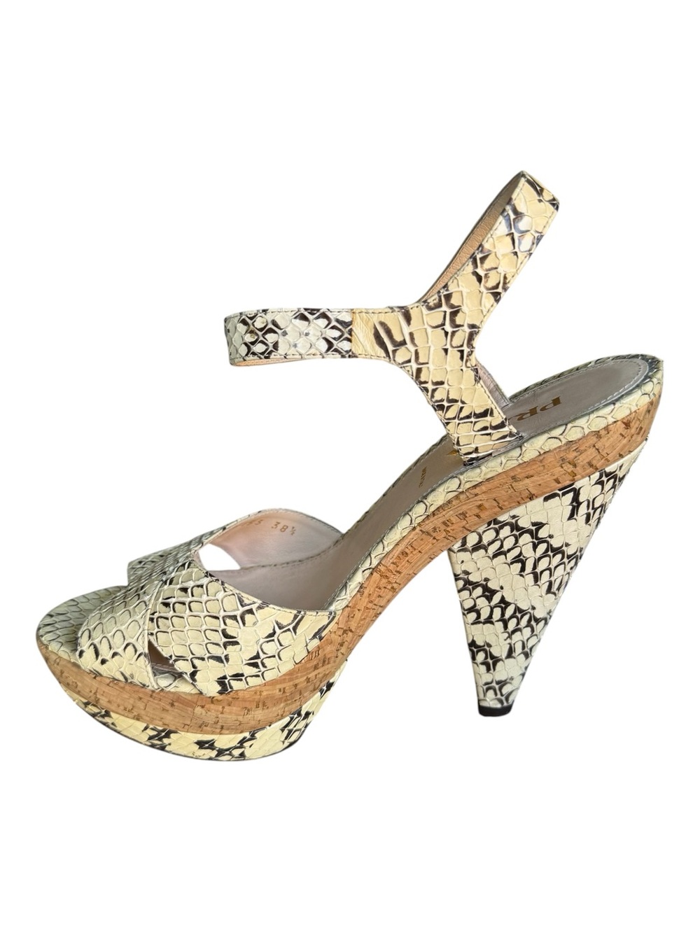 Prada Snakeskin Python Platform Sandals - Picture 9 of 12